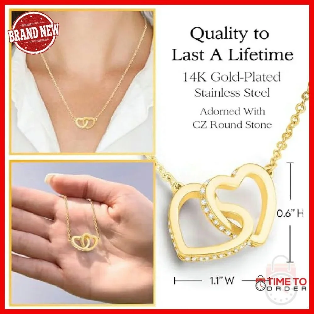 Adjustable Gold-Plated Daughter Necklace with Heartfelt Message Gift Box